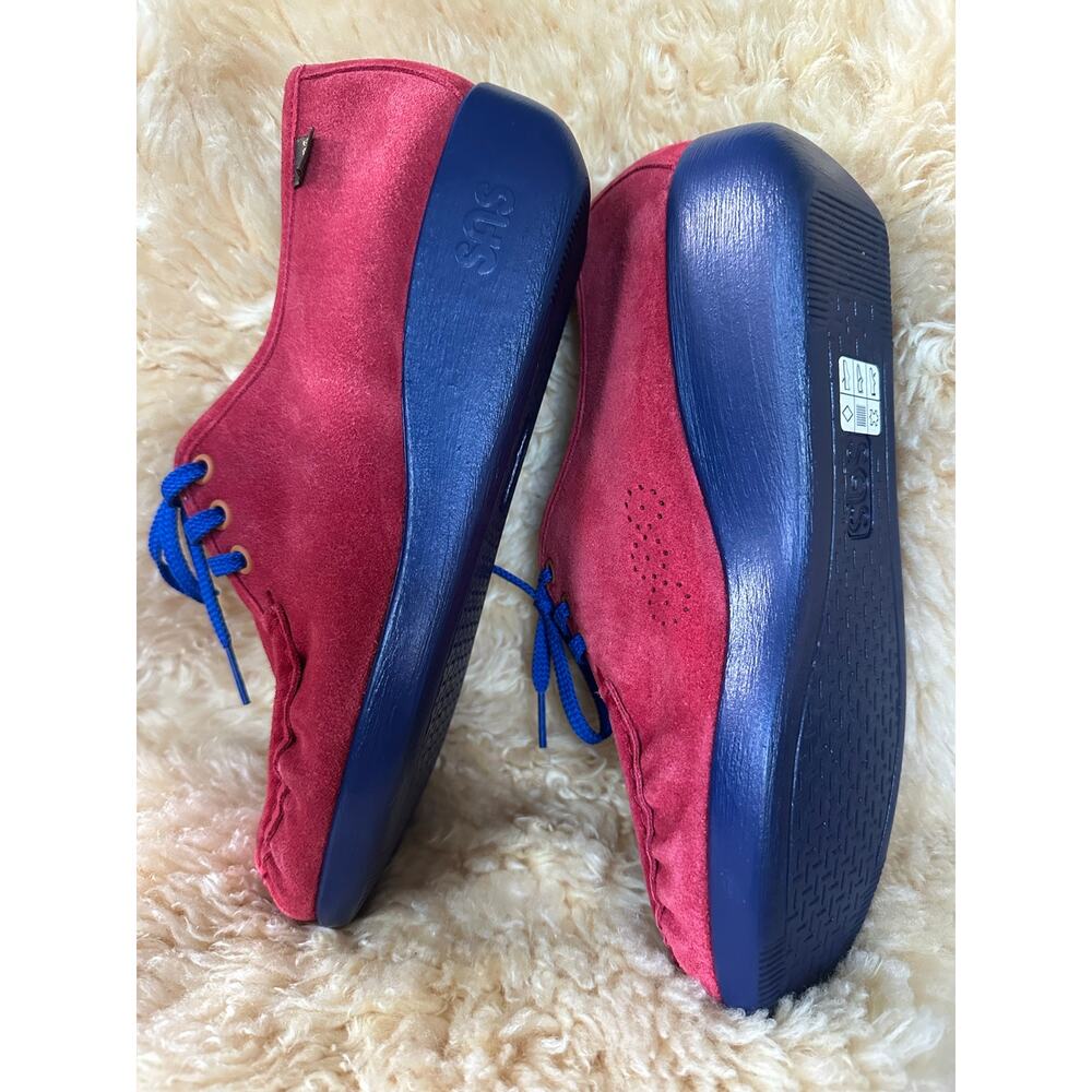 SAS Bounce Siesta Walking Shoes Sneakers Womens Blue red suede Leather sz 9 1/2 - Picture 5 of 12